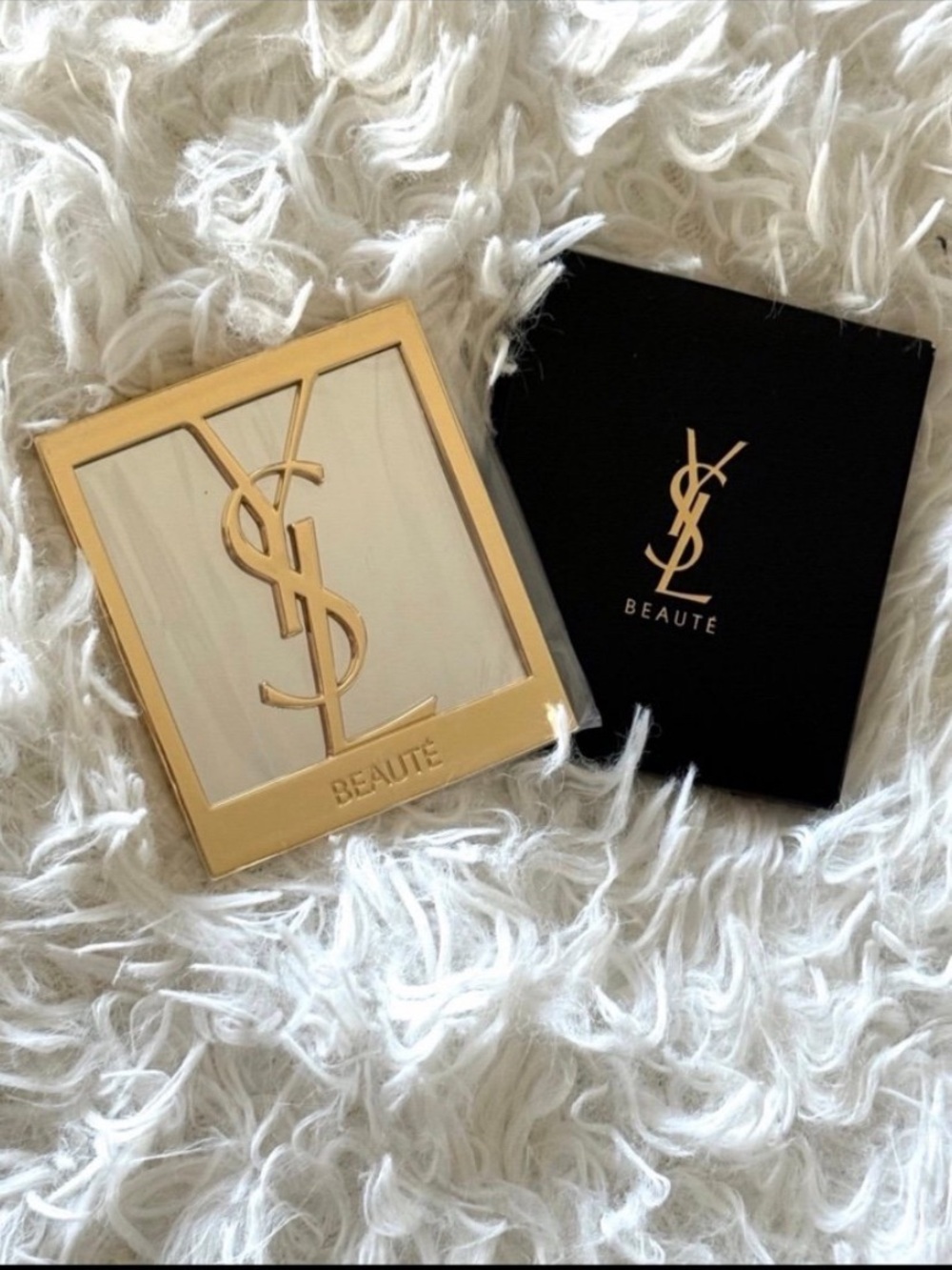 Yves Saint Laurent Gold and Black Logo Compact